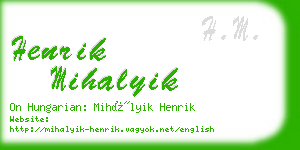 henrik mihalyik business card